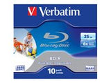 VERBATIM inkjet printable BD-R 25GB 1-4x 10-pack jewelcase white surface