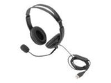 DIGITUS Stereo Office Headset On Ear noise reduction cable 1.95m control unit USB