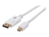 MANHATTAN Mini DisplayPort Monitor Cable Mini DisplayPort Male to DisplayPort Male 6.6 ft. White