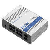 Teltonika Ethernet Switch TSW200 Unmanaged, Desktop, 1 Gbps (RJ-45) ports quantity 8, SFP ports quantity 2, PoE ports quantity 8, Total PoE Power Budget (at PSE): 240 W, PoE Max Power per Port (at PSE