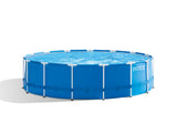 Intex Metal Frame Pool Set with Filter Pump, Safety Ladder, Ground Cloth, Cover Blue, Age 6+, 457x122 cm