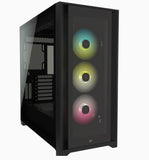 CORSAIR iCUE 5000X RGB Tempered Glass Mid-Tower ATX PC Smart Case Black