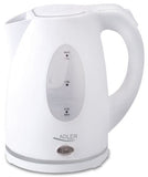 Adler Kettle AD 1207 Standard, Plastic, White, 2000 W, 360 rotational base, 1.5 L