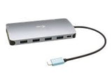 I-TEC USB-C Metal Nano Dock 2xDP 1xHDMI 1xGLAN 1xAudio/Mic 2xUSB 3.1 2xUSB 2.0 1xUSB-C Data 1xUSB-C 100W PD