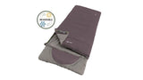 Outwell Contour Dark Purple L, Sleeping Bag - Left Zipper, 220 x 85 cm, YKK 2-way L-shape open-end with auto lock, Purple