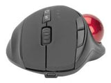 DIGITUS Wireless Ergonomic Optical Trackball Mouse red 8D Buttons 2.4GHz rechargeable battery black
