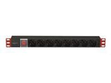 TECHLYPRO 100488 Rack 19 1U power strip 250V/16A 8x Schuko 3m on / off switch