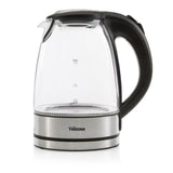 Tristar Glass Kettle with LED WK-3377 Electric, 2200 W, 1.7 L, Glass, 360° rotational base, Black/Stainless Steel