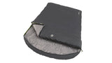 Outwell  Campion Lux Double, Sleeping Bag,  225 x 140 cm, 2 way open - auto lock, L-shape,  Dark Grey