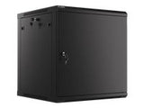 LANBERG Wall mount cabinet 19inch 12U 600x600 steel doors black flat pack