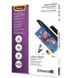 FELLOWES Pochettes SuperQuick brillantes A4 80 microns - Pack de 100