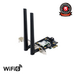 ASUS  PCE-AX3000  (802.11ax) AX3000 Dual-Band PCIe Wi-Fi 6 Asus 2 external antennas Bluetooth 5.0, WPA3 network security, OFDMA and MU-MIMO