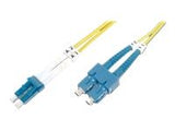 DIGITUS LWL patchcable LC/SC 09/125um singelmode Duplex halogenfree with protocol yellow 1m