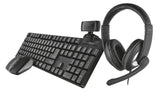 KEYBOARD +MOUSE OPT.+HEADSET/OFFICE BUNDLE 4IN1 24040 TRUST