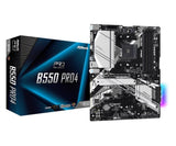 ASROCK B550 Pro4 ATX MB 3rd Gen AMD AM4 Socket DDR4 4733+ 1 x3.0 x16 x4.0 PCIe HDMI D-Sub 7.1 CH HD 6 SATA3 1 M.2 2 USB 3.2 Gen2