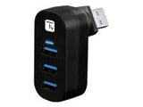 TECHLY Mini Rotating Hub with 3 USB 3.0 Ports Black