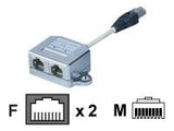 ASSMANN T-Adaptor RJ45 CAT5e 19cm 1xRJ45 M to 2xRJ45 F bulk