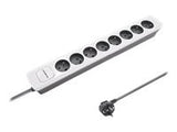 QOLTEC 50298 Power strip 8 sockets 1.8m White grey