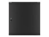 LANBERG Wall mount cabinet 19inch 12U 600x450 steel doors black flat pack