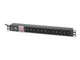 TECHLYPRO 100488 Rack 19 1U power strip 250V/16A 8x Schuko 3m on / off switch