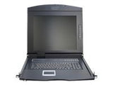 DIGITUS modularized 432cm 17inch TFT console with 1 port KVM US keyboard RAL 9005 black color