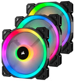 CORSAIR Fan LL120 RGB 120mm Dual Light Loop RGB LED PWM Fan 3 pack with Lighting Node Pro