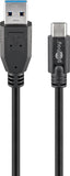 Goobay Sync & Charge Super Speed USB-C to USB A 3.0 charging cable  67999  Round cable,  USB-C male,  USB 3.0 male (type A), Black, 0.5 m