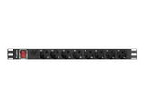 LANBERG PDU 19inch 1U 16A 8x Shuko 2m black