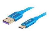 LANBERG CA-USBO-21CU-0005-BL Lanberg Premium cable USB-C(M)->A(M) 2.0 0.5M Blue Super Charge