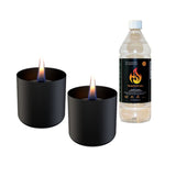 Tenderflame Gift Set, 2 Tabletop burners + 0,5 L fuel,  Lilly 8 cm Black