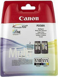 CANON PG-510 / CL-511 ink cartridge black and colour multipack blister with security