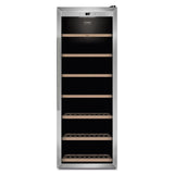 Caso Wine Cooler WineSafe 137 Energy efficiency class G, Free standing, Bottles capacity 137, Stainless steel/Black