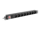 LANBERG PDU 19inch 1U 16A 8x French socket 2m black