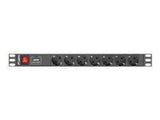 LANBERG PDU-07F-0200-BK Lanberg PDU 1U 16A 7 sockets schuco 2m Black