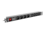 LANBERG PDU-04E04I-0200-IEC-BK Lanberg PDU 1U 10A, 8 sockets ( 4xE-4xIEC ), 2m, Black