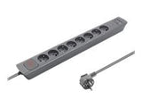 QOLTEC 50285 Surge protector 8 sockets 2 x USB 1.8m Grey