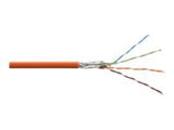 DIGITUS S-FTP PIMF Network Installation cable CAT7 4x2xAWG23/1 LSOH orange RAL2000 500m roll