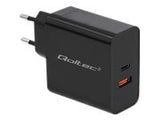 QOLTEC 51716 Charger 63W 5-20V 1.5-3A USB type C PD USB QC 3.0 Black