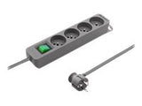 QOLTEC 50287 Power strip 4 sockets 1.8m Grey