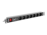 LANBERG PDU-07F-0200-IEC-BK PDU 1U 10A, 7 sockets schuco, 2m, Black