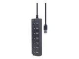 GEMBIRD 7-port USB HUB 1 x USB 3.1 + 6 x USB 2.0 with switches black