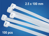 Logilink Cable tie set 100 pcs in polybag,  length: 100 x 2.5mm White