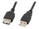 LANBERG CA-USBE-10CC-0018-BK extension cable USB 2.0 AM-AF 1.8m black