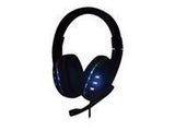 MANHATTAN USB Gaming Headset with LEDs For PC PS3 + PS4 Audio Control Function Integrated 1.8 m USB Cable Black and Blue