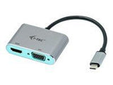 I-TEC USB-C auf HDMI und VGA Metall Adapter 1x HDMI 4K 30Hz 1x VGA 1080p 60Hz kompatibel mit Thunderbolt 3