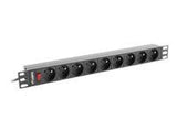 LANBERG PDU-09E-0300-BK Lanberg PDU 1U 16A 9 sockets uni-schuko 3m Black