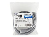 LOGILINK KAB0073 Cable sleeve with zipper Polyester Ø 50 mm grey 1m