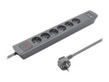 QOLTEC 50283 Surge protector 6 sockets 2 x USB 1.8m Grey