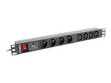 LANBERG PDU-04E04I-0200-BK Lanberg PDU 1U 16A, 8 sockets ( 4xE-4xIEC ), 2m, Black