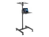 TECHLY Universal Adjustable Trolley for Notebook Projector with Shelf Black